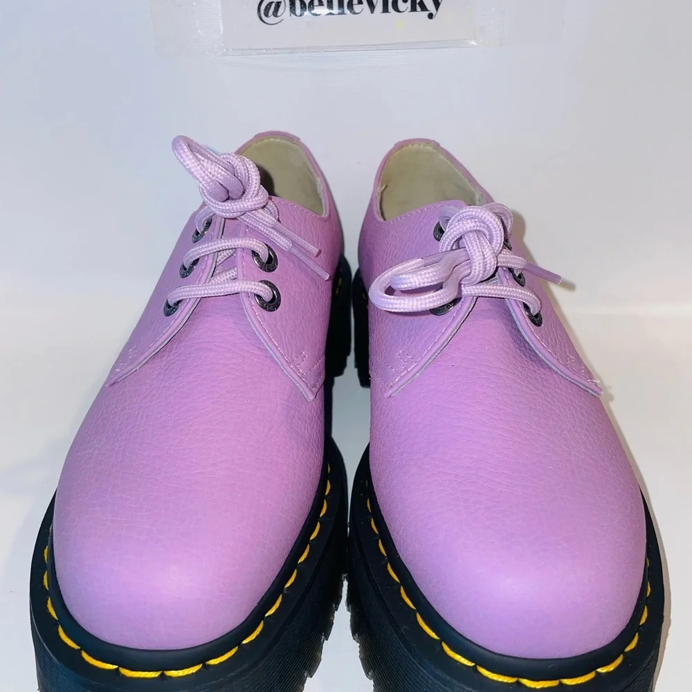 🆕Dr Martens unisex adult 1461 Quad Ii Platform Leather Light Lilac Size 7/8 - Picture 13 of 13
